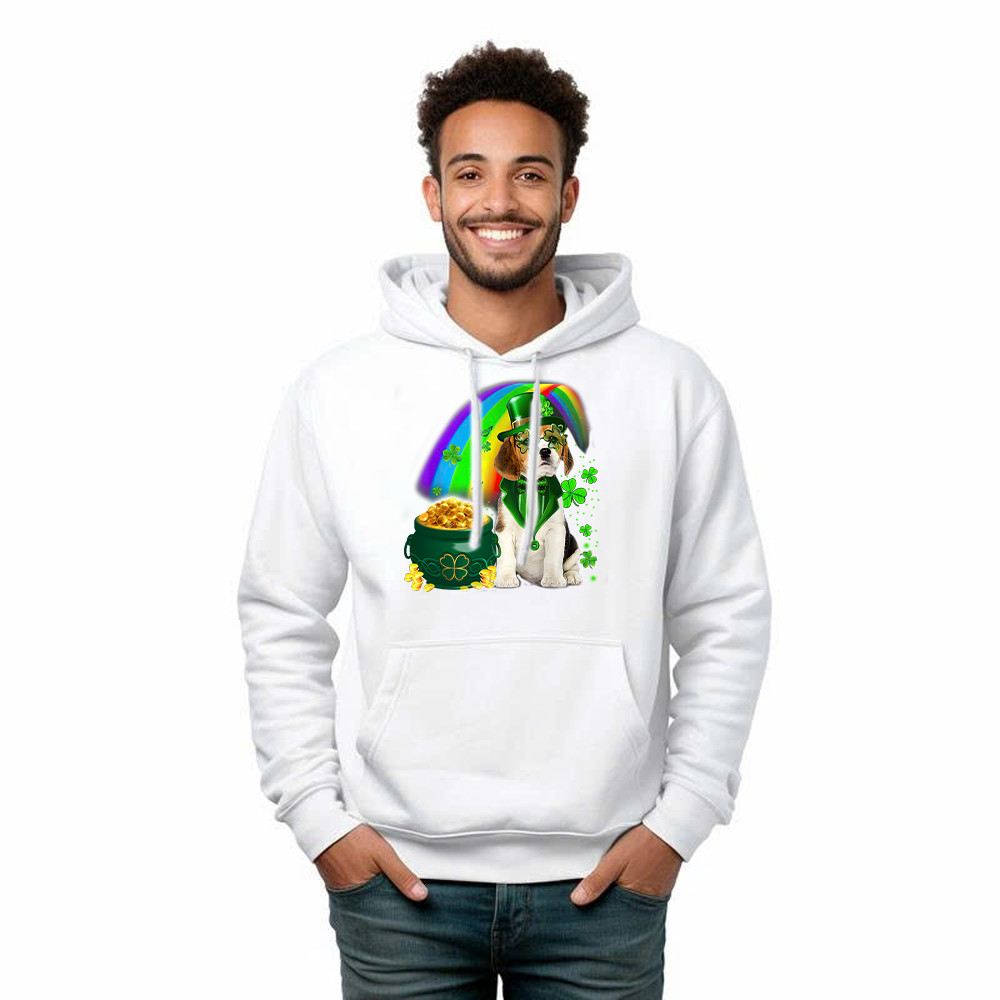 Beagle Dog Irish Leprechaun Hoodie Beagle Lover Cute St Patricks Day Shirt Big Brother Gifts - Image 2