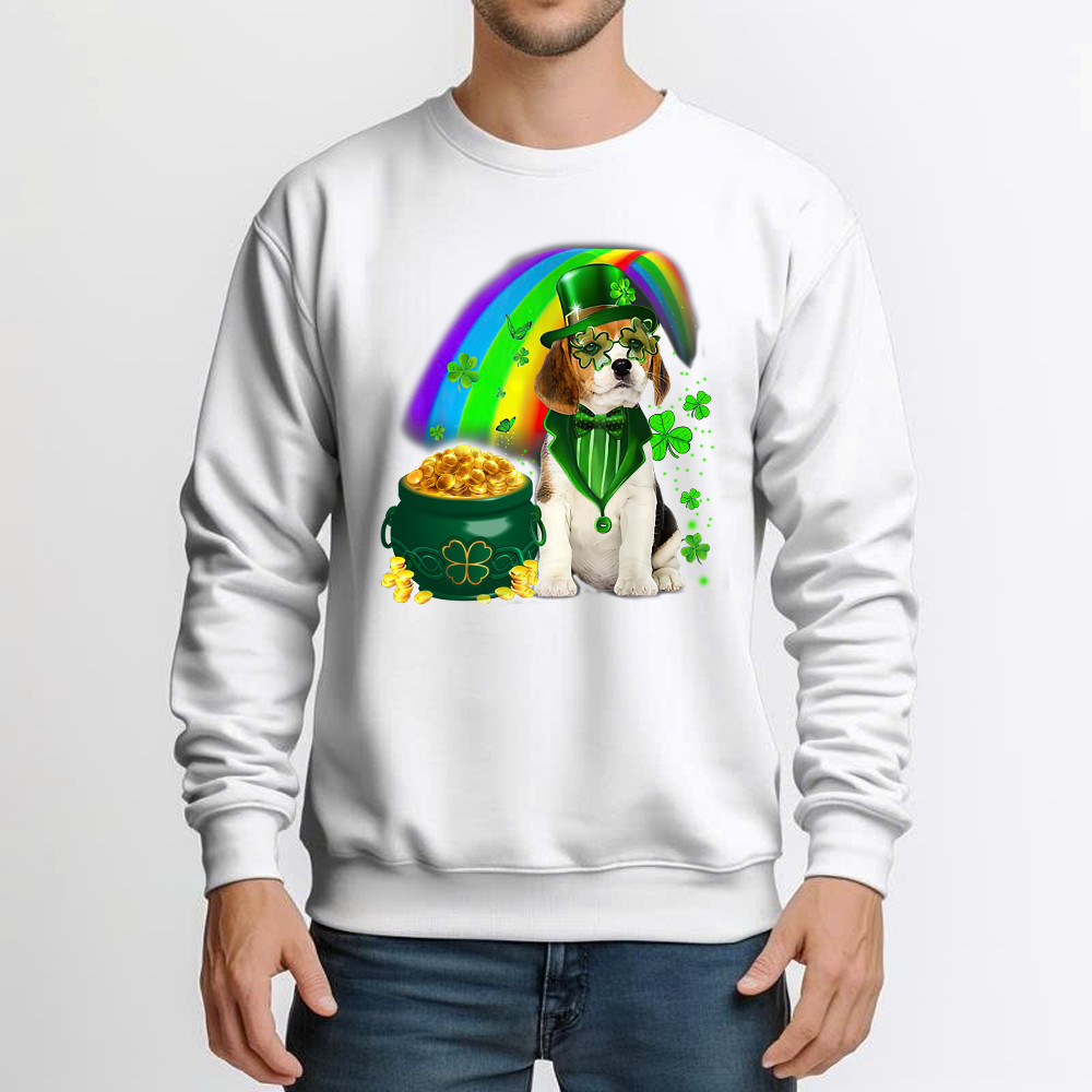 Beagle Dog Irish Leprechaun Sweatshirt Beagle Lover Cute St Patricks Day Shirt Big Brother Gifts - Image 5