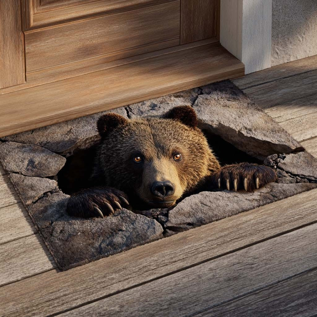Bear Forest Den Watcher Doormat 3D Print Themed Gifts For Bear Lovers