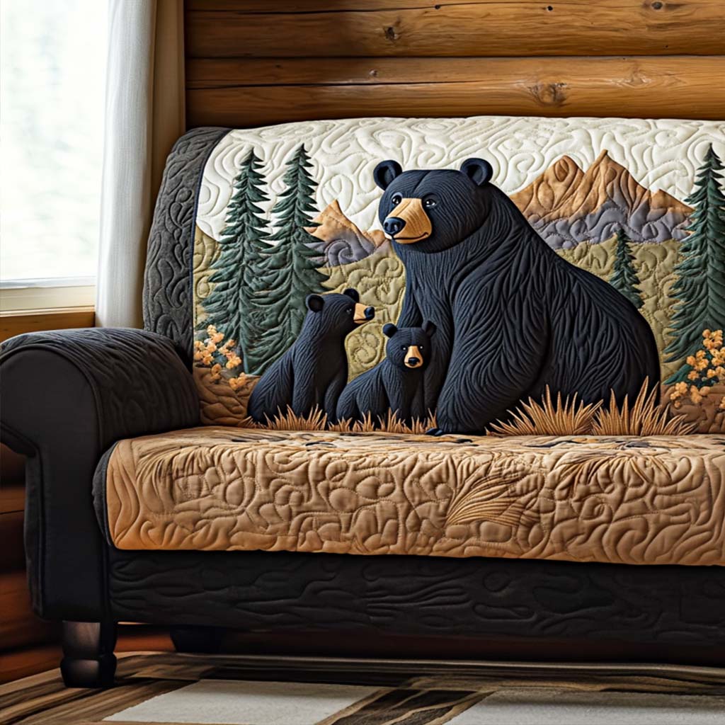 Bear Haven Quilted Sofa Cover Living Room Decor Ideas Great Gifts For Deer Hunters