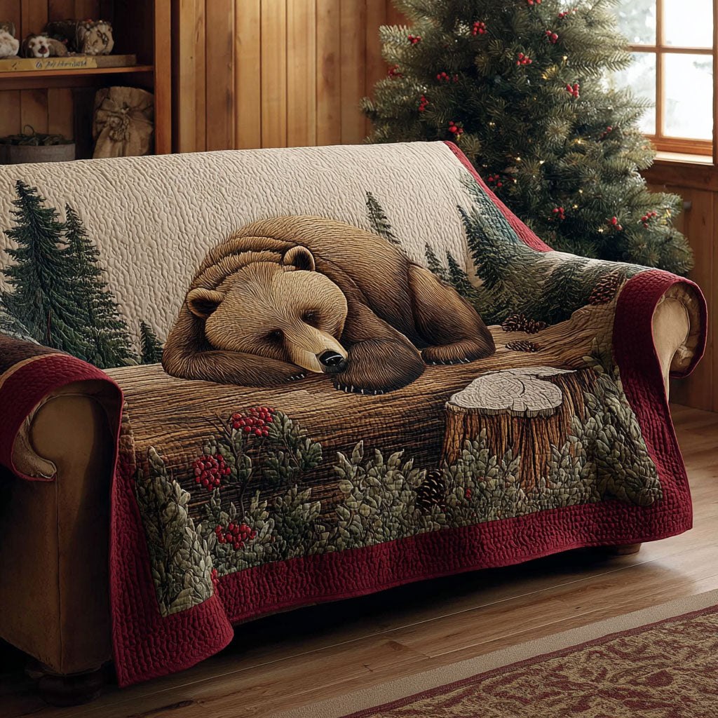 Bear Horizon Quilted Sofa Cover Couch And Loveseat Covers Cute Bear Gift Ideas
