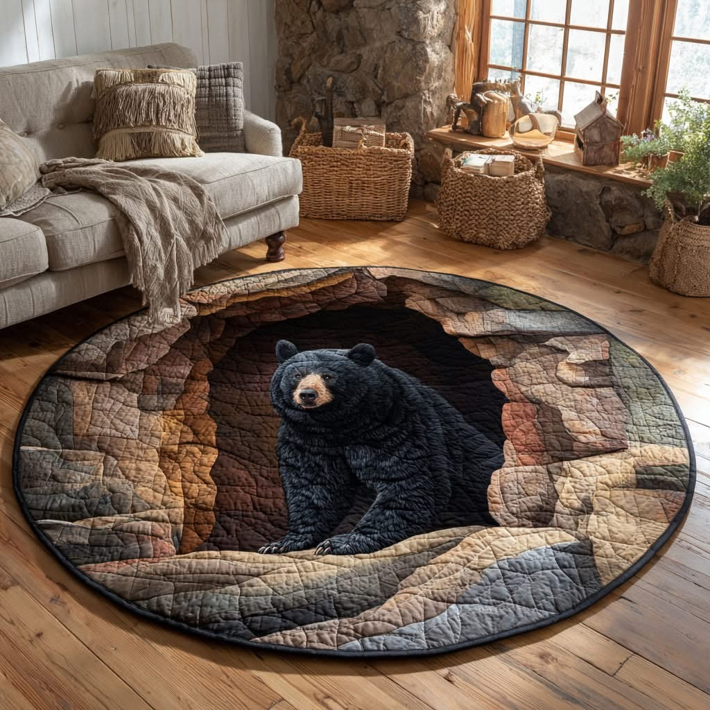 Bear Mountain Quilted Round Mat Indoor Decorations Gifts Ideas For Bear Lovers