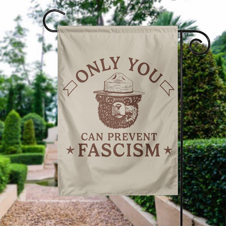 Bear Only You Can Prevent Fascism Flag Antifa Anti Fascism Merchandise Decor