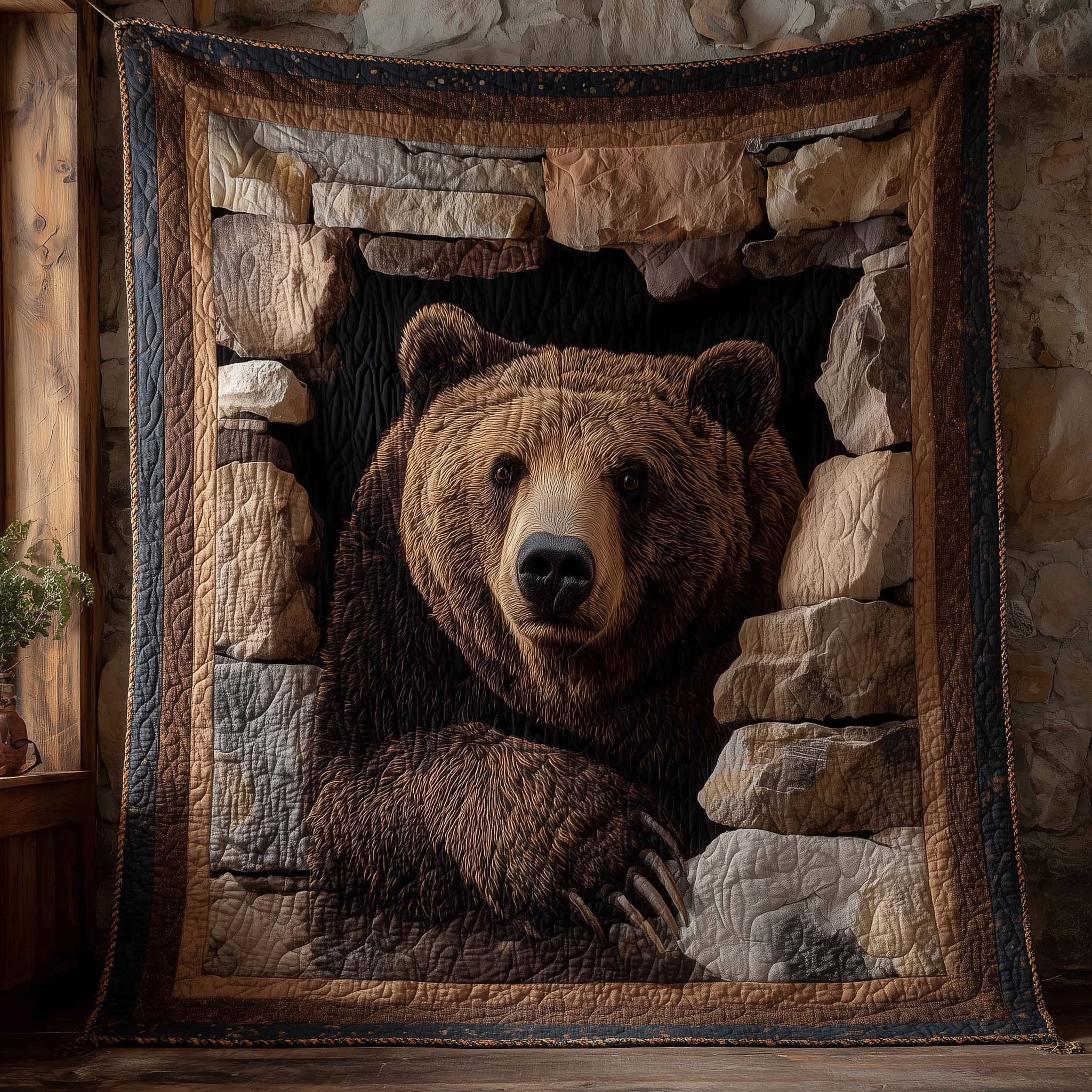 Bear Timber Trail Quilted Blanket Themed Merchandise Gift Ideas For Bear Lovers