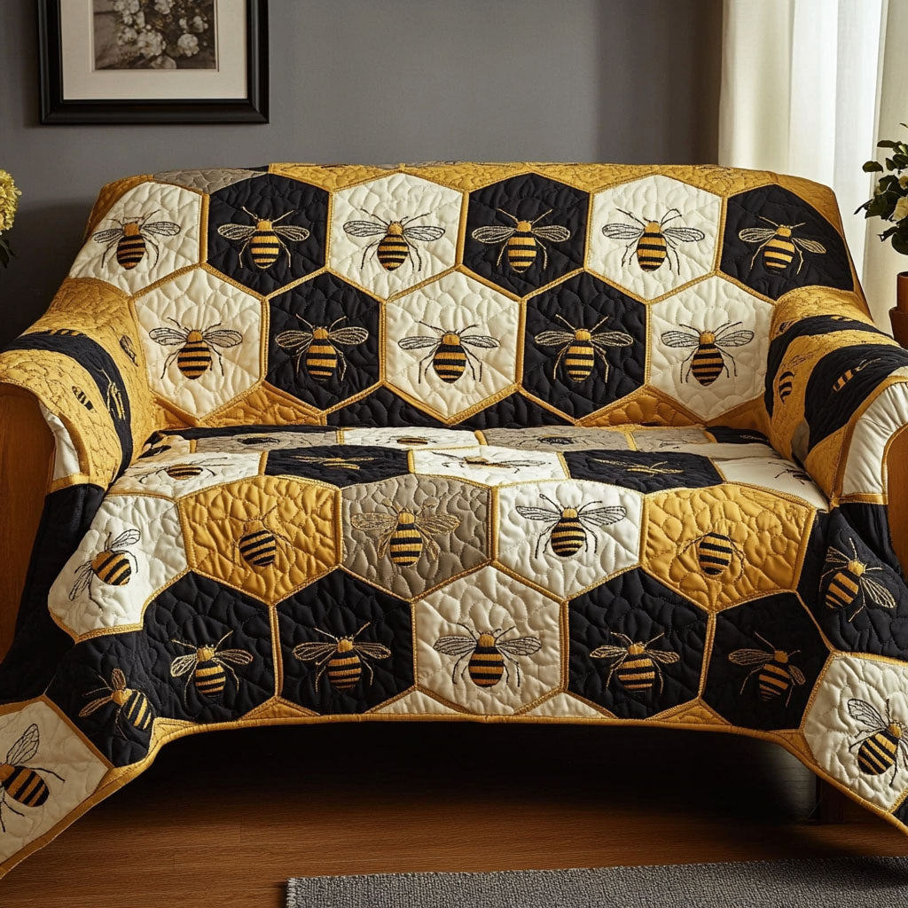 Bee Garden Quilted Sofa Cover Couch Cushion Covers Bee Gifts For Women