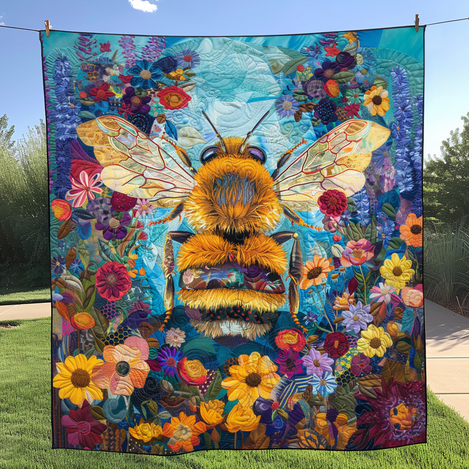 Bee Paradise Quilted Blanket Bed Comforter Set Bee Related Gifts