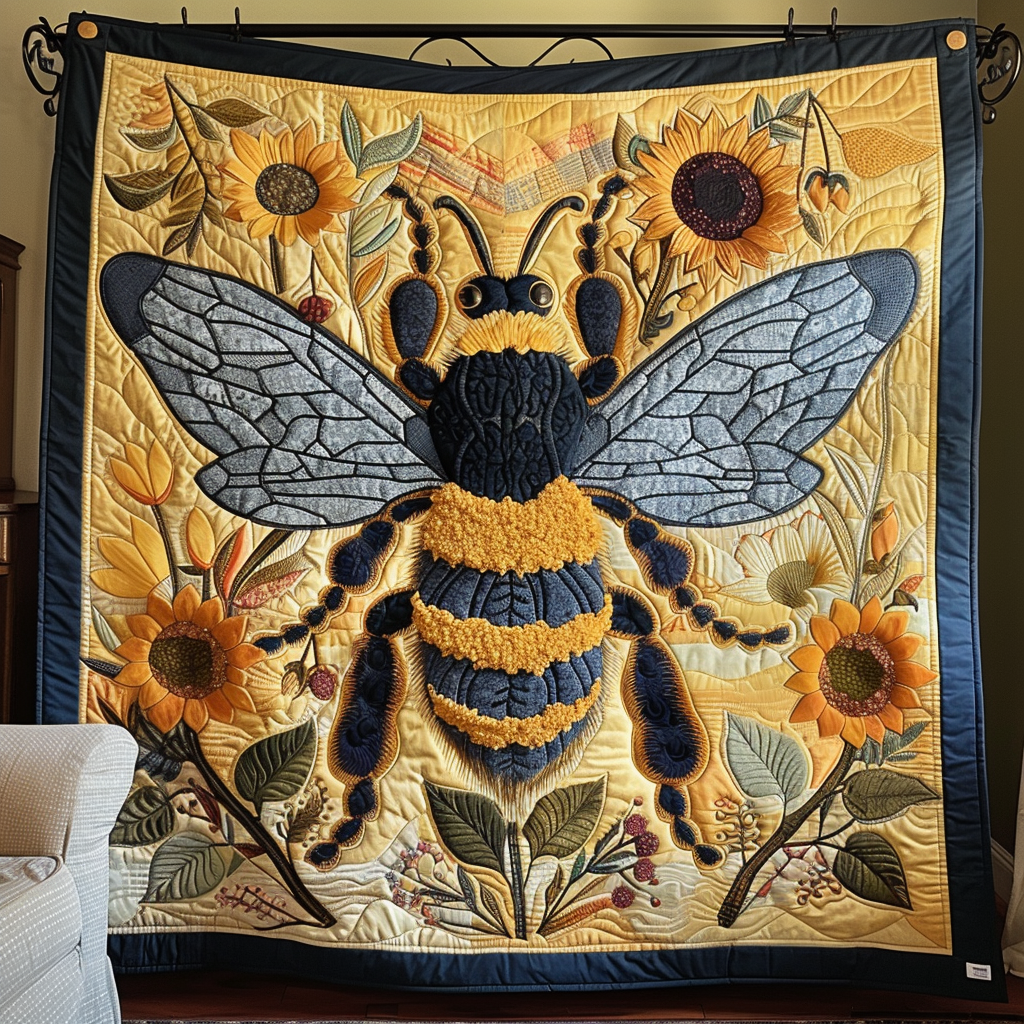 Bee Sunflower Quilted Blanket Bedroom Decor Ideas Bee Gifts For Women