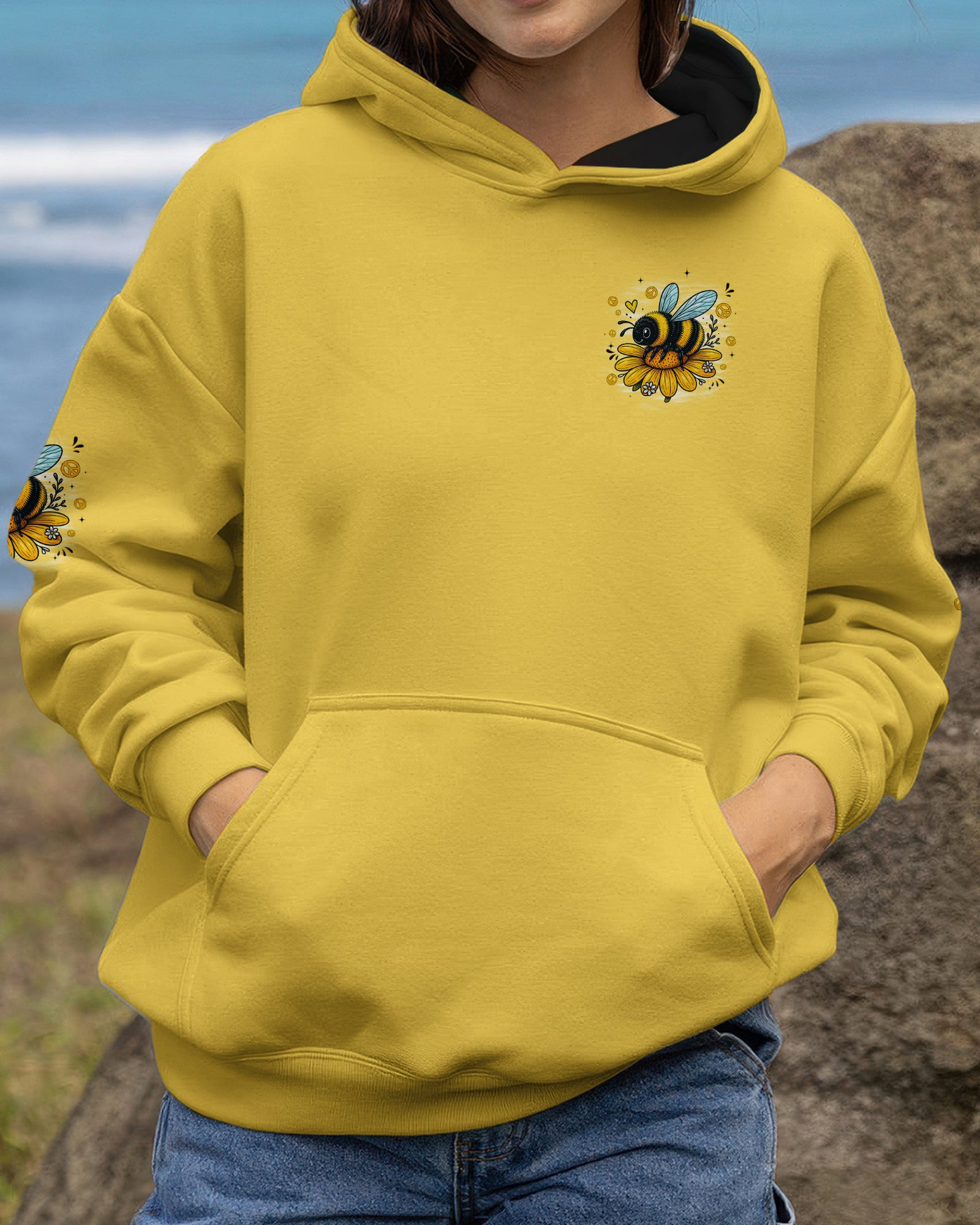 Bee You Bee Humble Hoodie Inspired Quotes Apparel Gift For Mom - Image 2