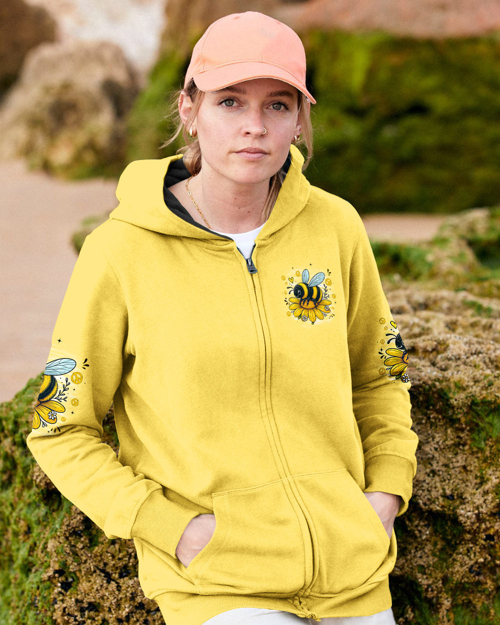 Bee You Bee Humble Hoodie Zip Inspired Messages Perfect Gift For Sisters