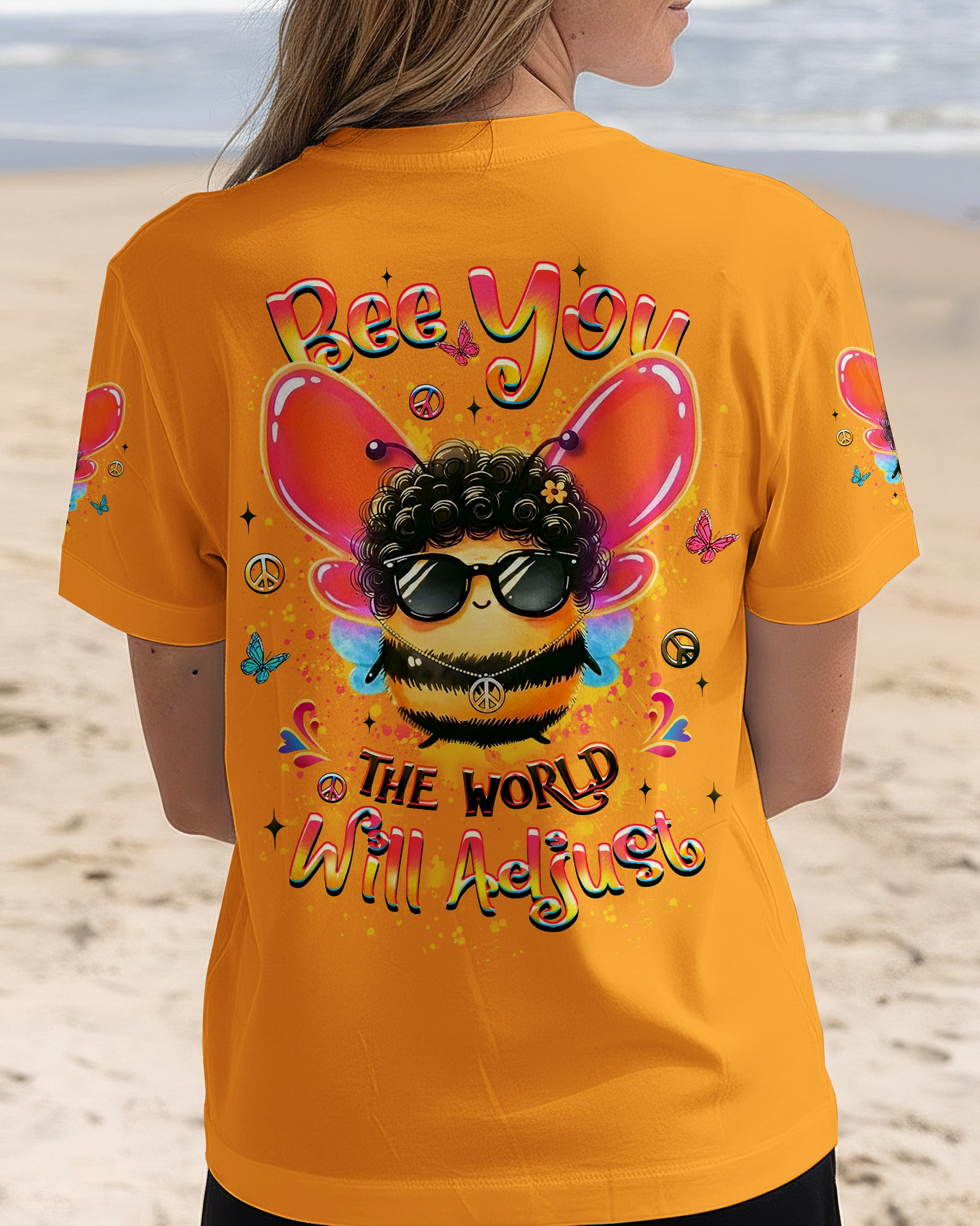 Bee You The World Will Adjust T-Shirt Clothes Fan Gifts For Friends