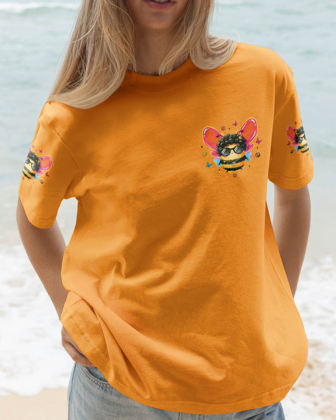 Bee You The World Will Adjust T-Shirt Clothes Fan Gifts For Friends - Image 2