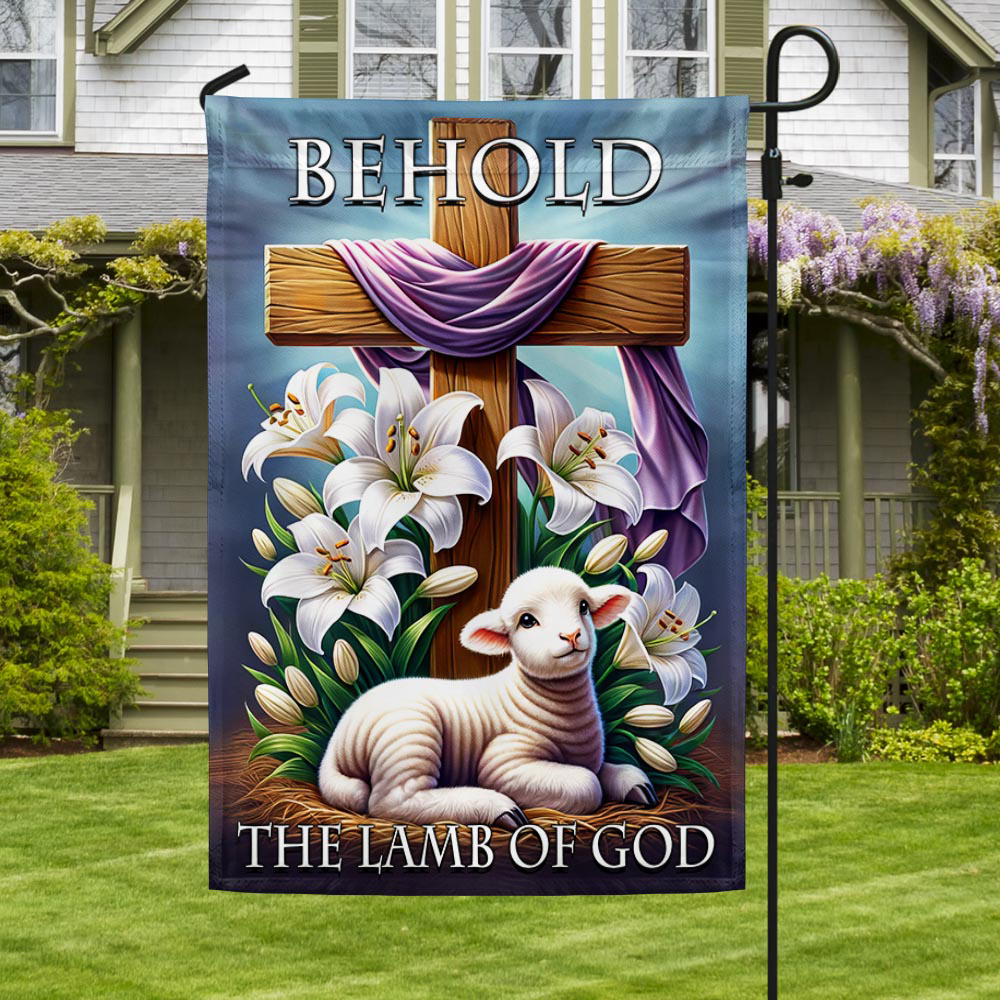 Behold The Lamb Of God Flag Easter Day Christian Bible Jesus Cross Flag Gift For Women