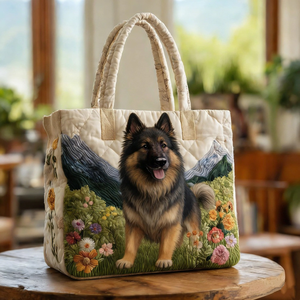 Belgian Shepherd Quilted Tote Bag Cute Travel Tote Bags Dog Gifts For Dog Lovers
