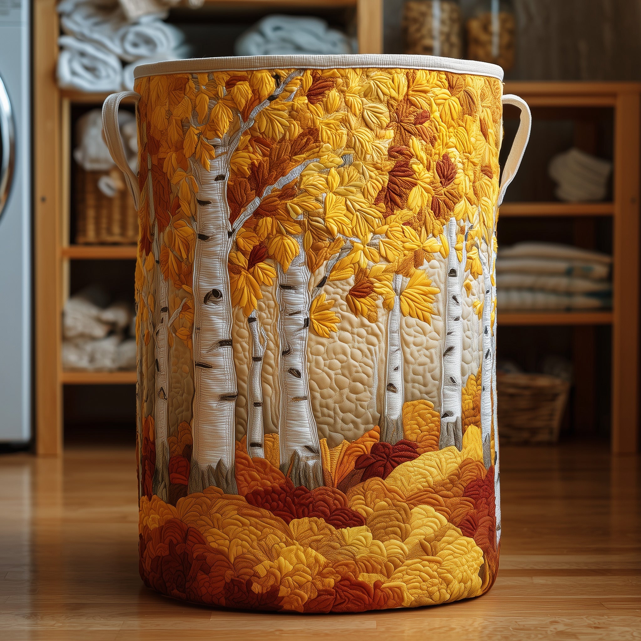 Birch Forest Quilted Laundry Basket Foldable Basket Storage Gifts For Her