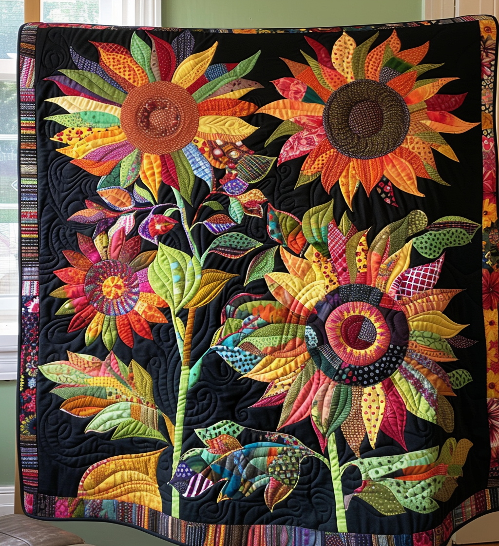 Blooming Bright Quilted Blanket Bedroom Decorations Mothers Day Gift Special