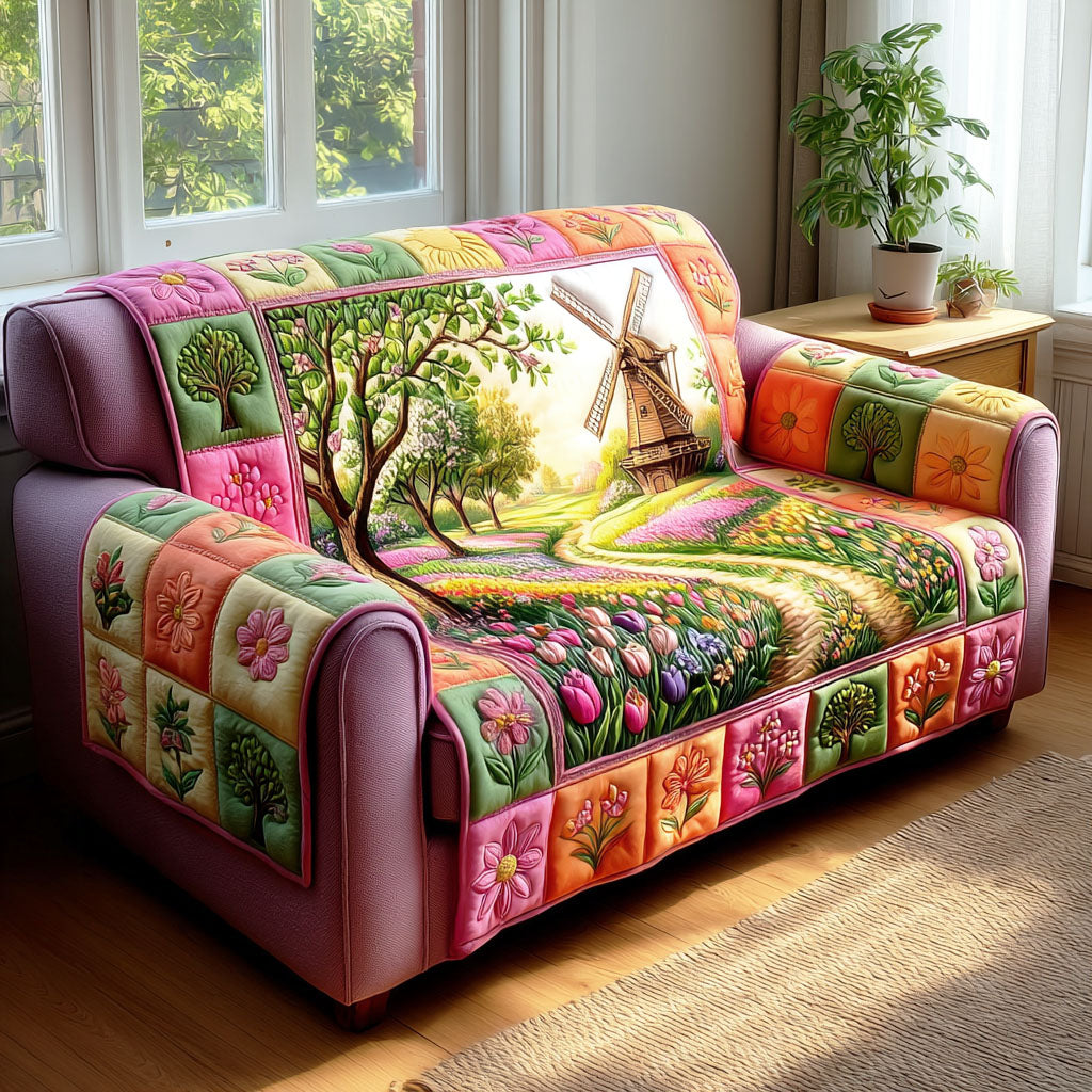 Blooming Countryside Quilted Sofa Cover Room Decor Great Mother's Day Gifts