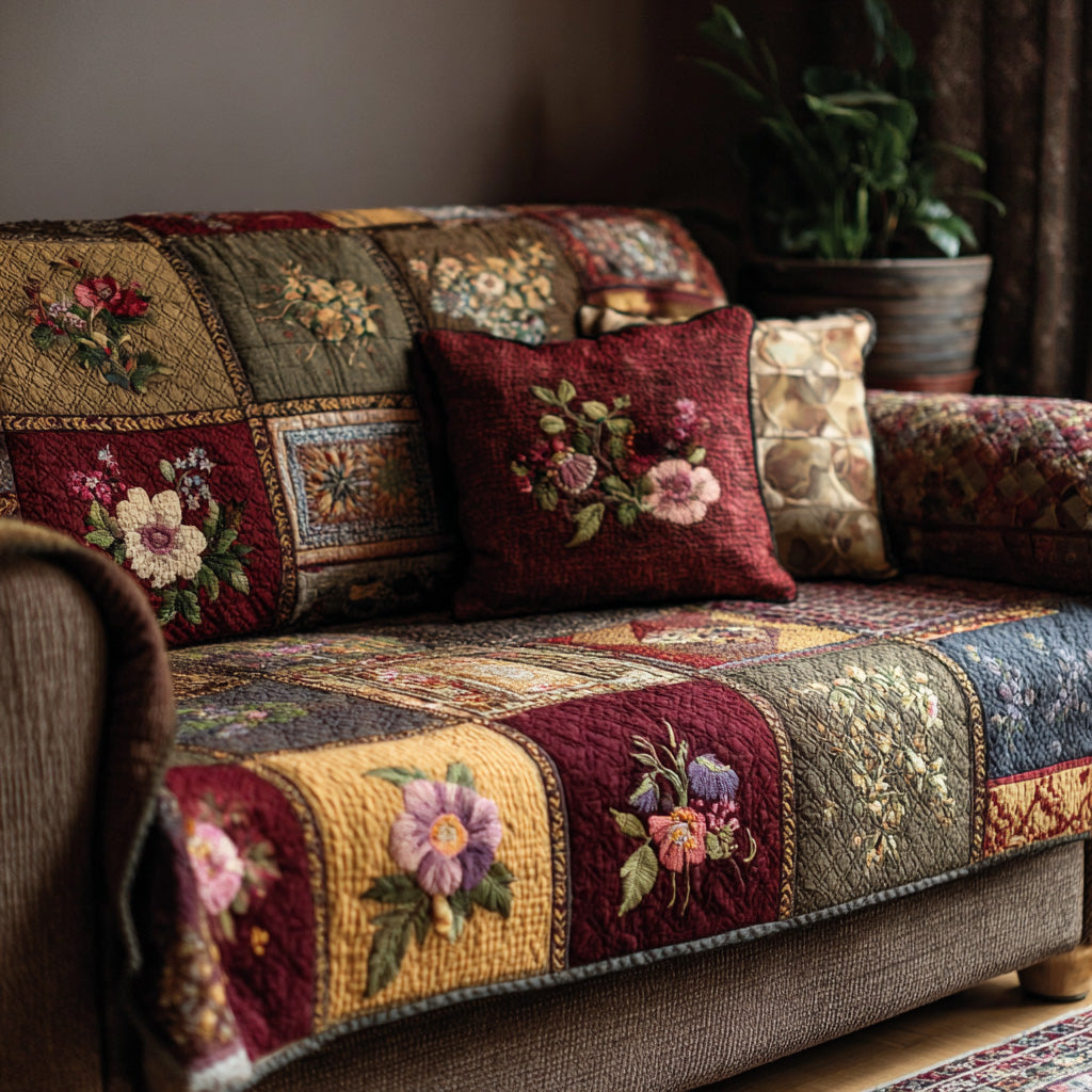 Blossom Cottage Warmth Quilted Sofa Cover Best Couch Covers Christmas Flower Gifts