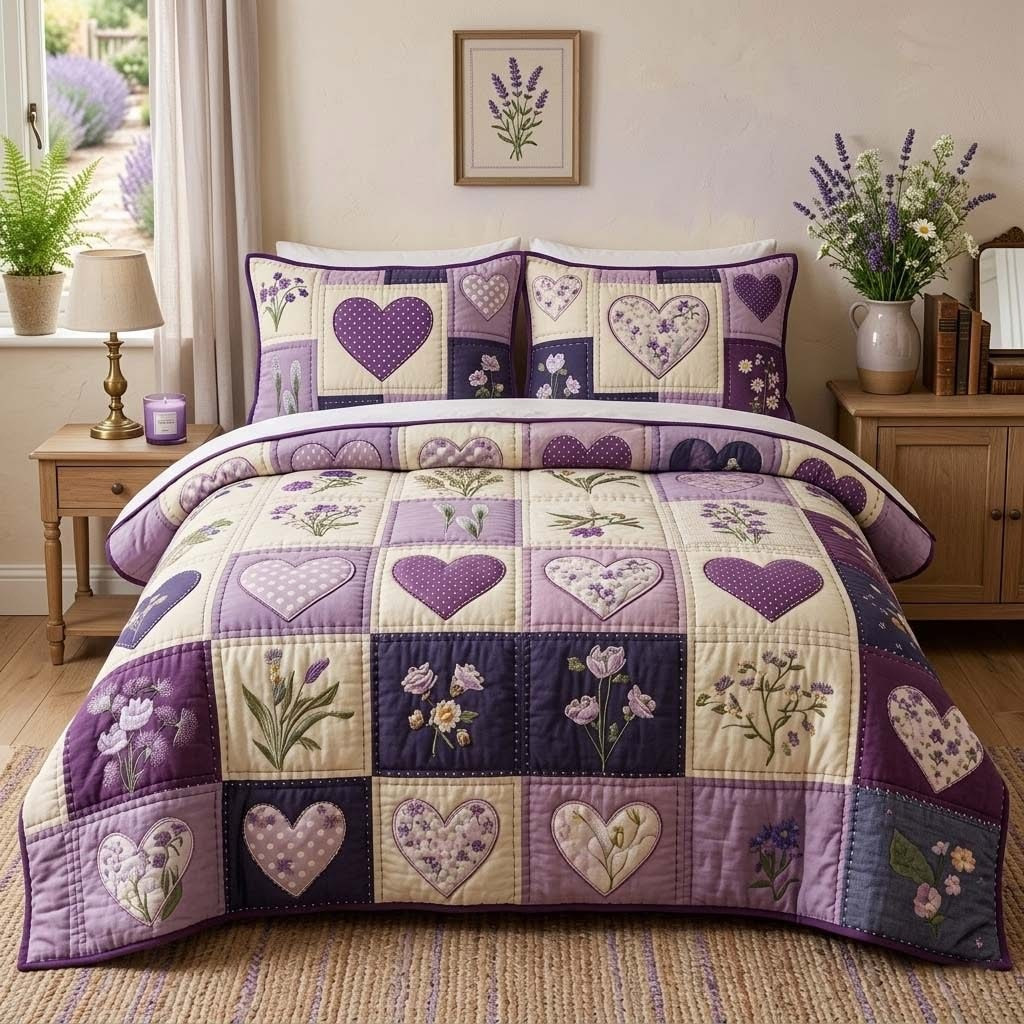 Blossom Patchwork Quilted Bedding Set Bedroom Decorations Birthday Gifts For Wife