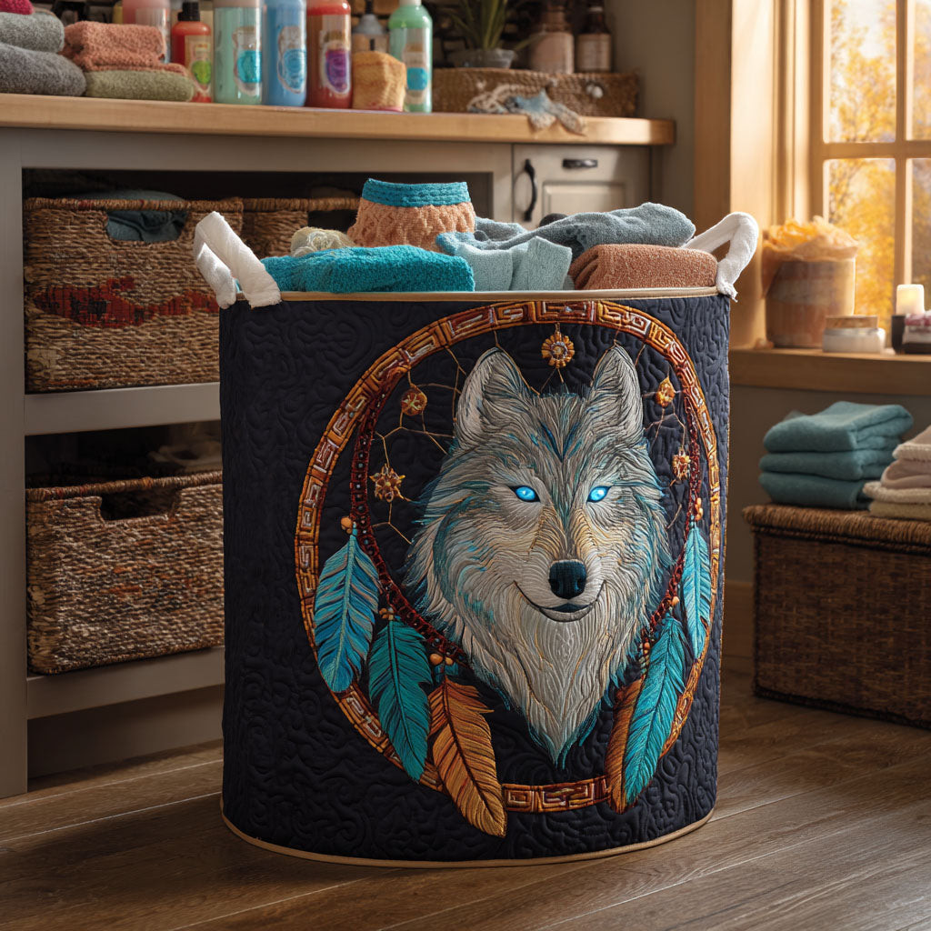 Blue Alpha Quilted Laundry Basket Useful Quilted Basket Gift That Blends Style and Function