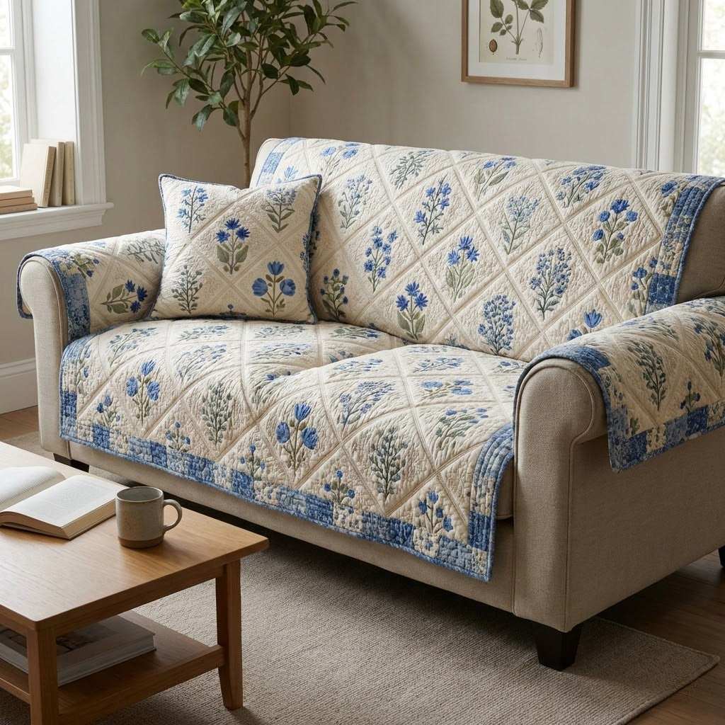 Bluebell Lattice Quilted Sofa Cover Couch Seat Covers Sunflower Gift Items
