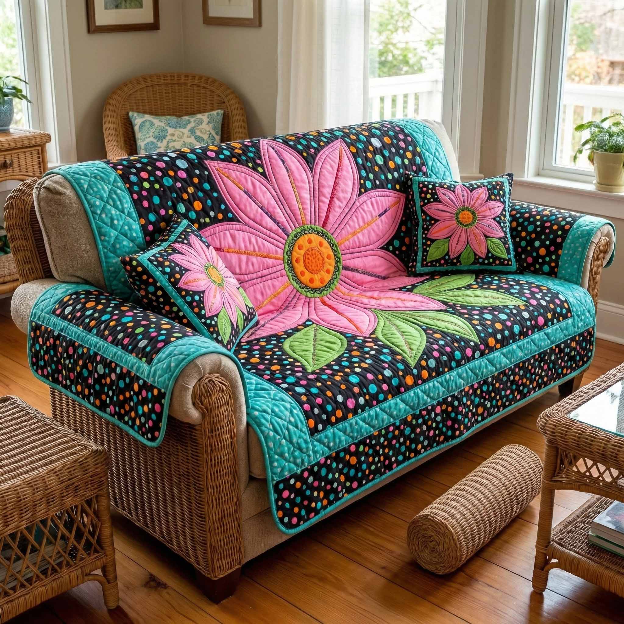 Boho Petals Quilted Sofa Cover Awesome Couch Covers Good Mothers Day Gifts