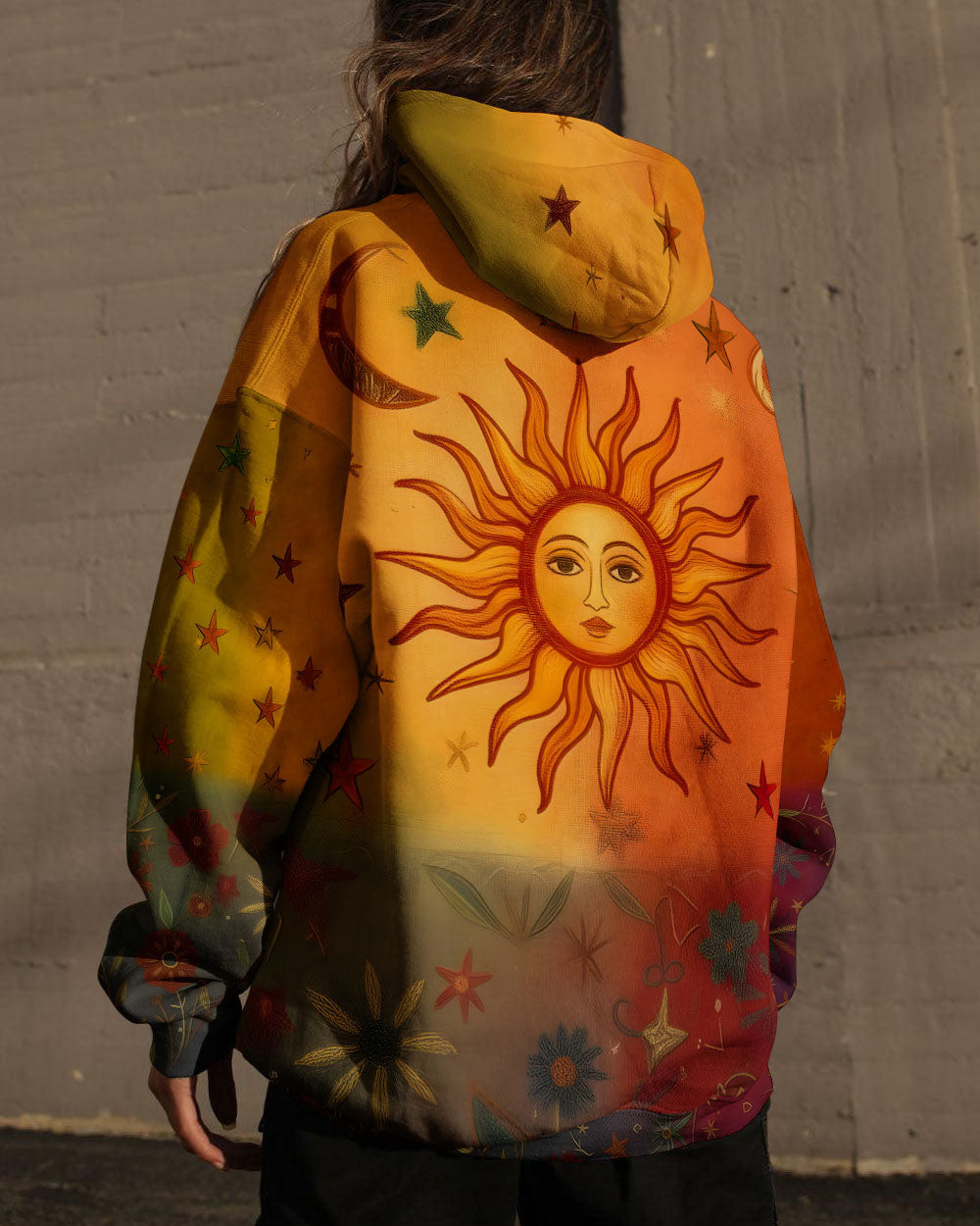Boho Sun And Moon Garden Hoodie Unique Patterns Gifts For Best Friends - Image 2