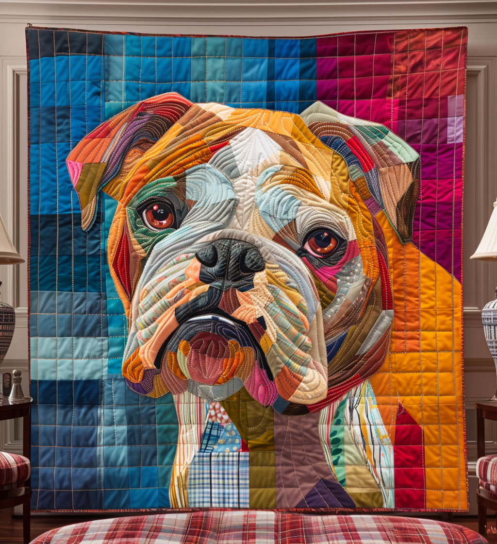Bold Bulldog Beauty Quilted Blanket Quilt Comforter Sets French Bulldog Owner Gifts