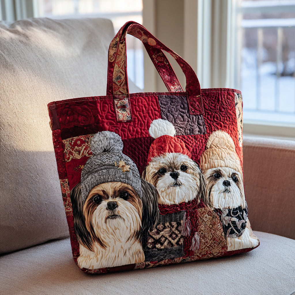 Bonnet Shih Tzu Quilted Tote Bag Best Everyday Tote Bag Mothers Birthday Present