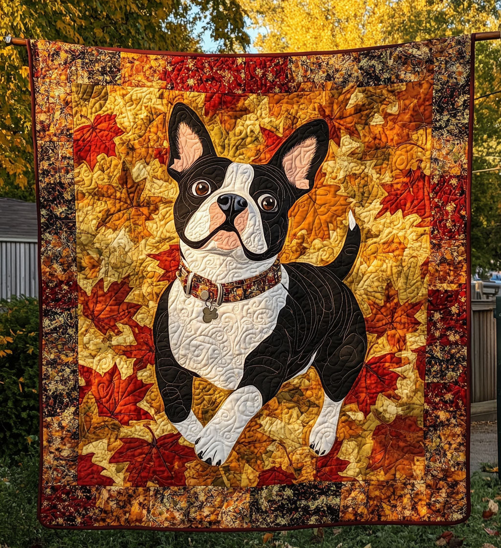Boston Haven Quilted Blanket Bed Bedding Set Funny Presents For Dog Owners