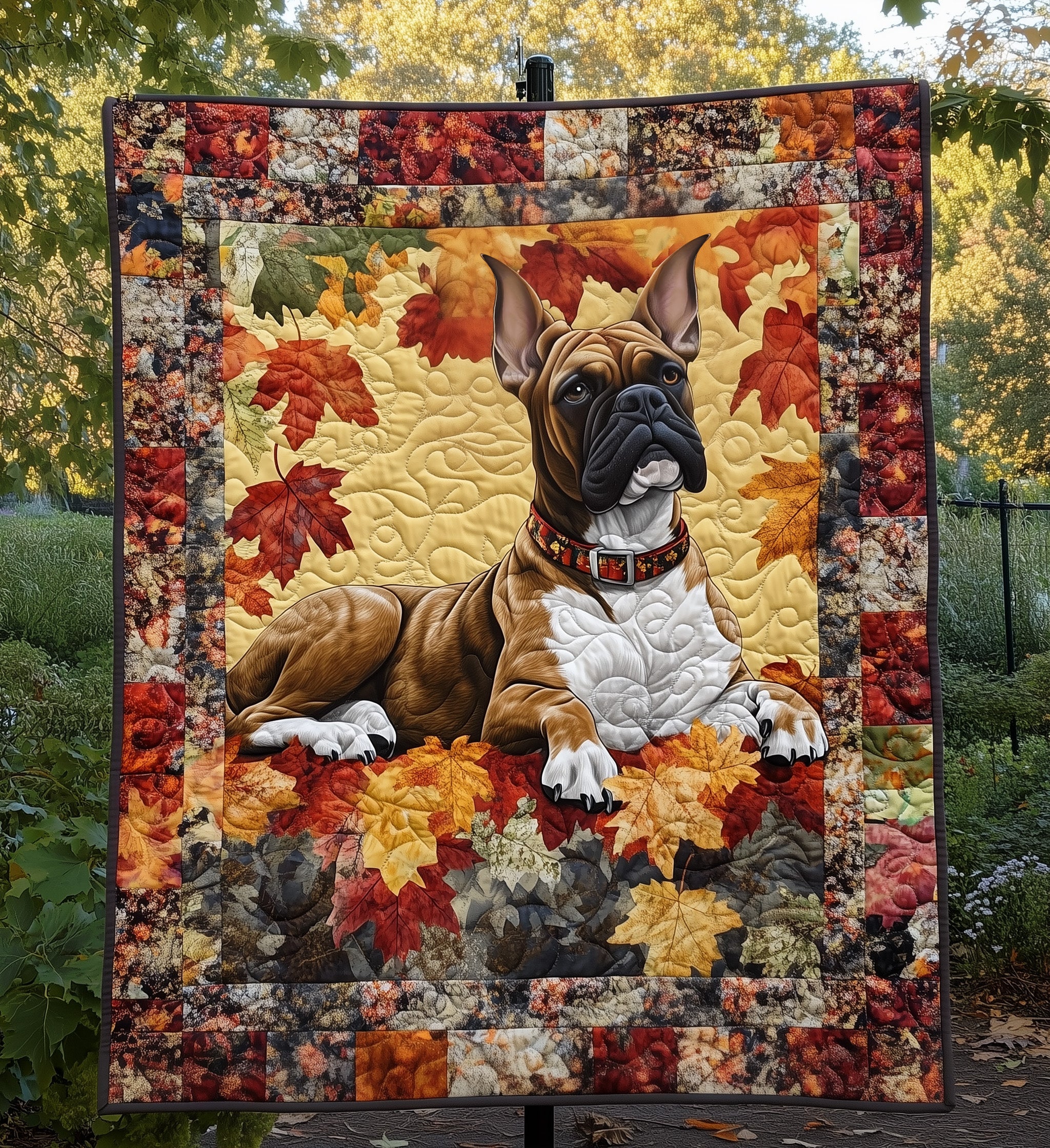 Brindle Boxer Dog Quilted Blanket Bed Decor Ideas Birthday Gifts For Dog Lovers