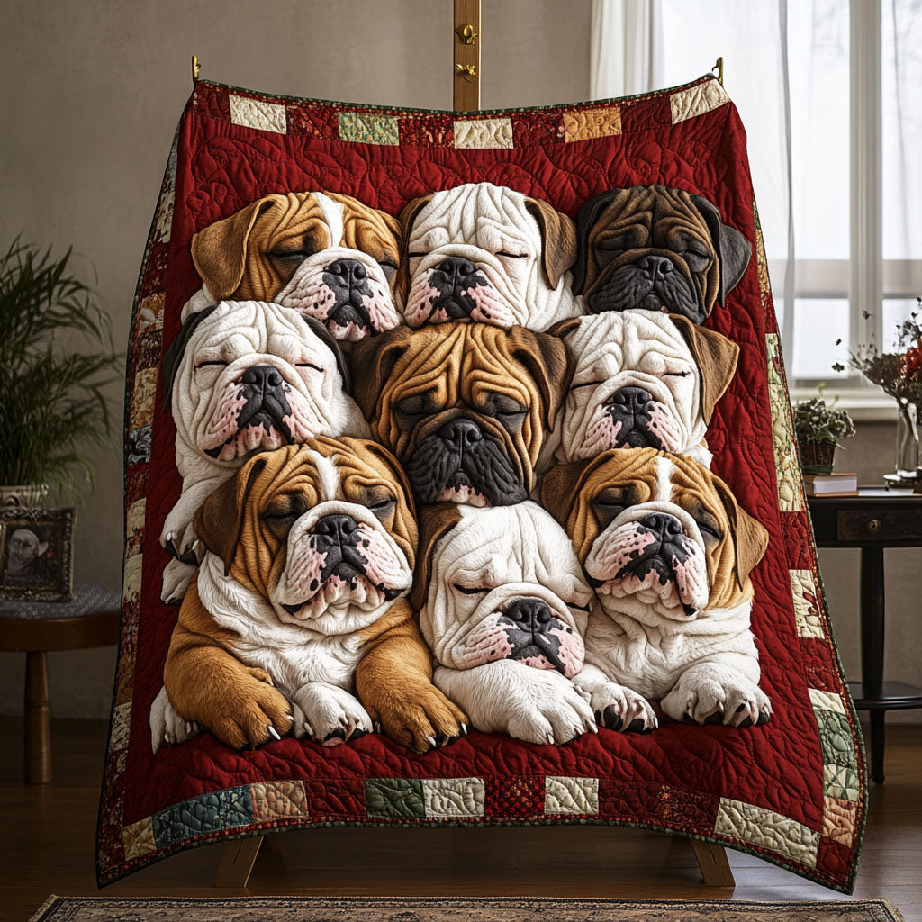 Bulldog Comfort Quilted Blanket Boho Bedroom Decor French Bulldog Items Gifts