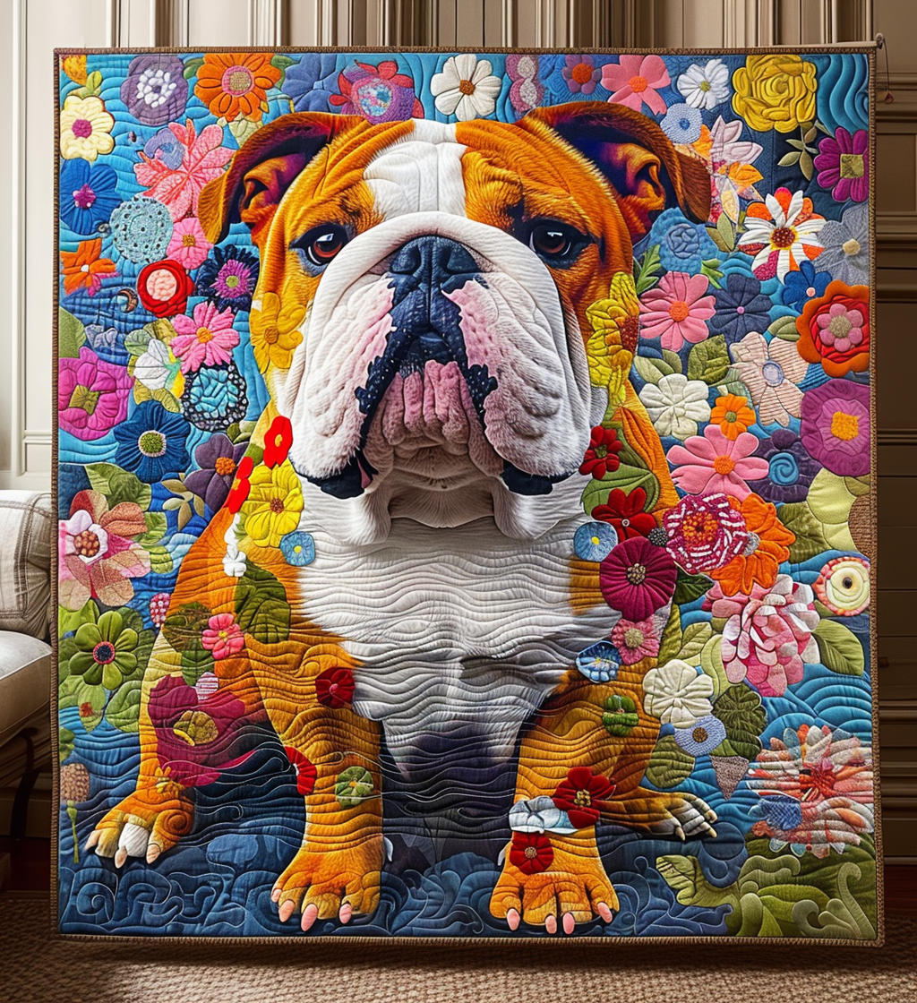 Bulldog Garden Quilted Blanket Great Bed Sets Best French Bulldog Gifts