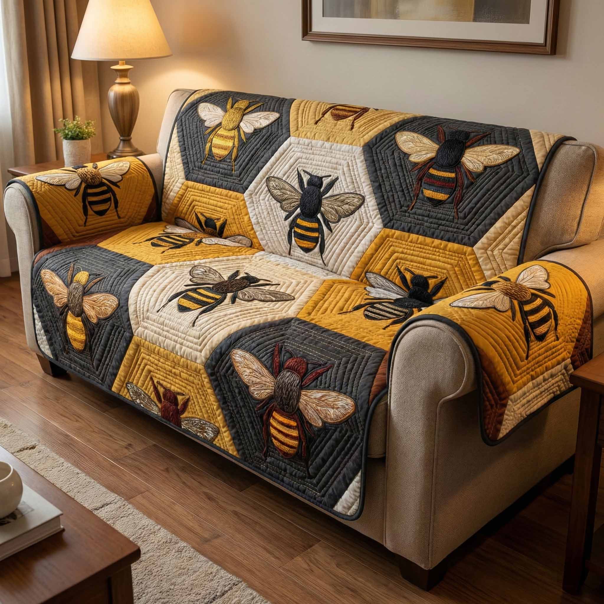 Bumble Patch Quilted Sofa Cover Best Couch Covers Bee Gifts For Men