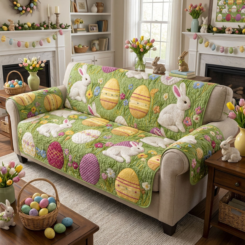 Bunny Garden Glow Quilted Sofa Cover Sofa Cover For Couch Bunny Owner Gifts