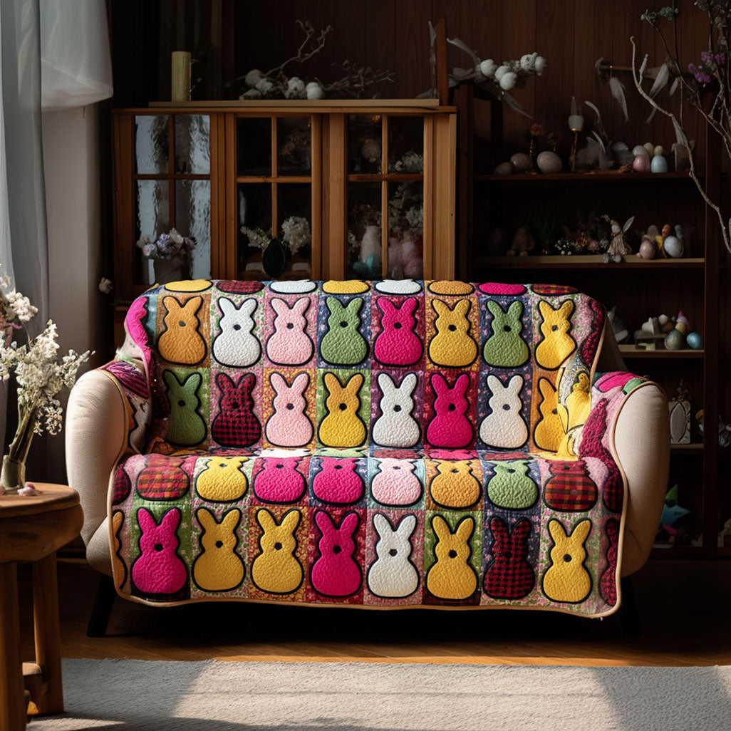 Bunny Patch Dreams Quilted Sofa Cover Couch And Sofa Covers Happy Easter Decorations