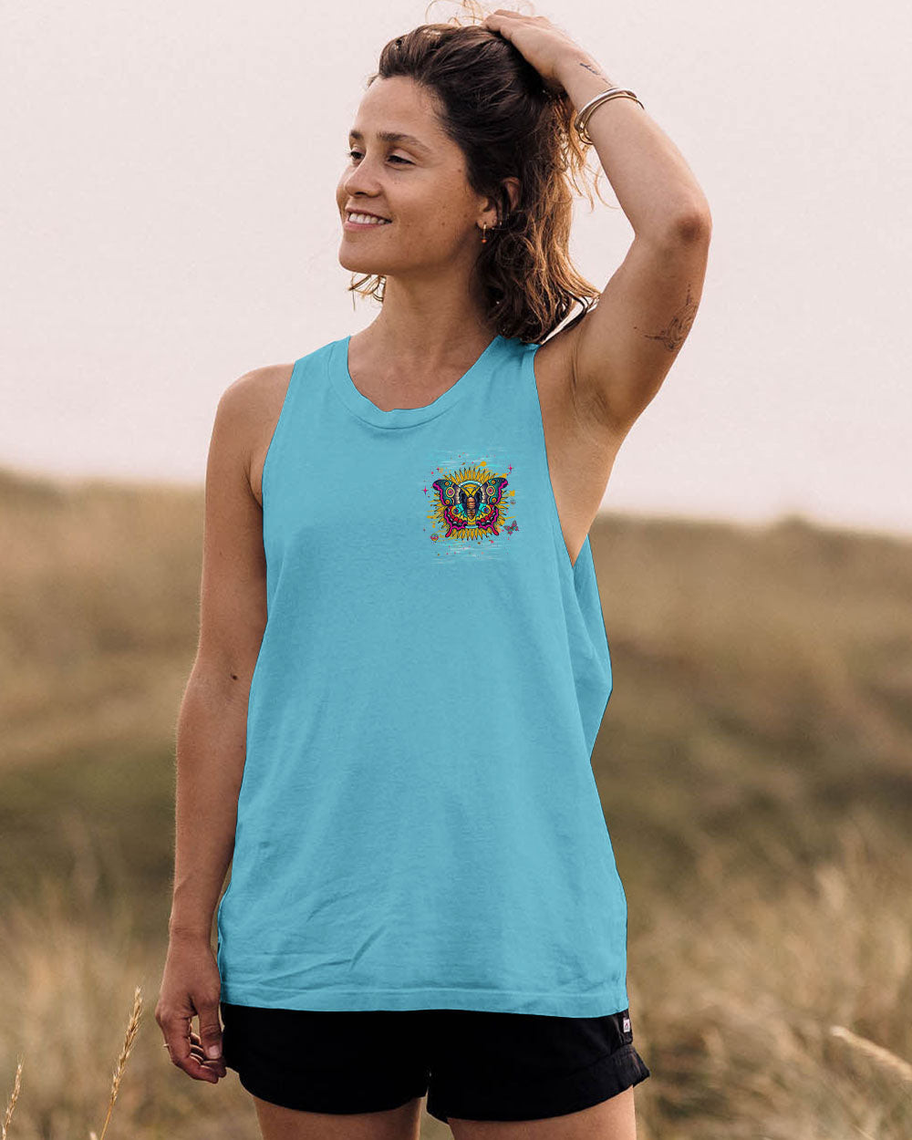Butterfly Be You The World Will Adjust Tank Top Vibrant Butterfly Sunflower Gift For Women - Image 2