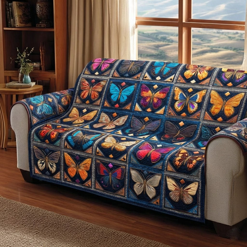 Butterfly Bliss Quilted Sofa Cover Living Room Decor Butterfly Gifts For Mom