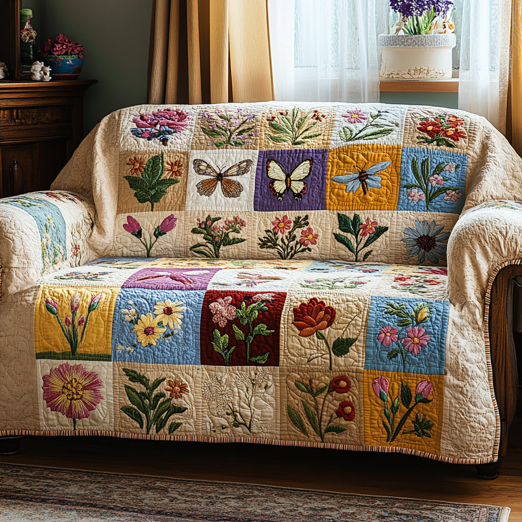 Butterfly Garden Charm Quilted Sofa Cover Holiday Living Decorations Good Family Gifts