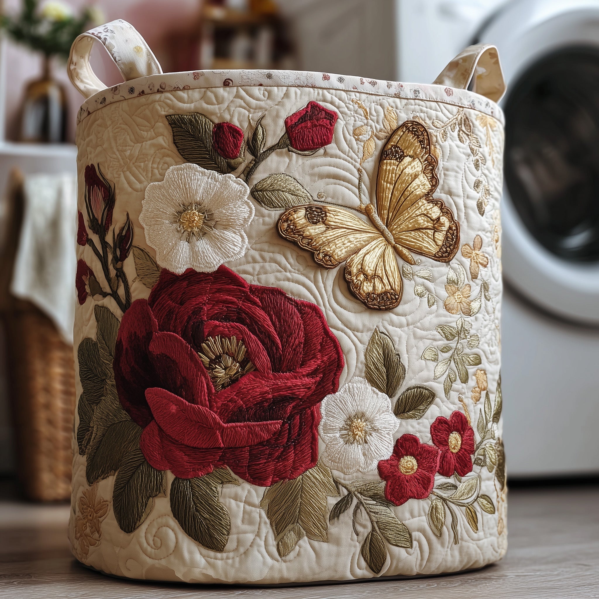 Butterfly Heaven Quilted Laundry Basket Best Lovely Gifts For Flower Butterfly Lovers