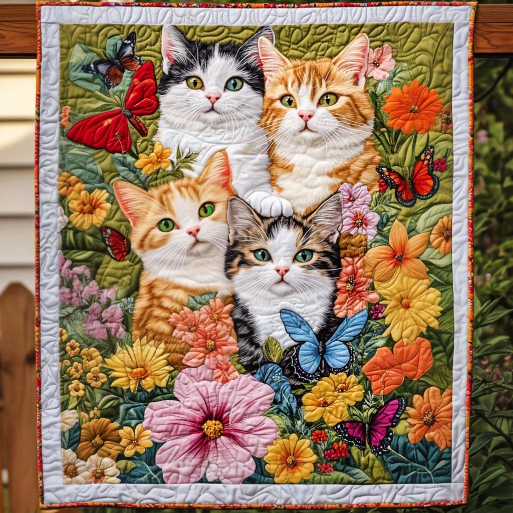 Butterfly Kittens Quilted Blanket Bedroom Furniture Ideas Unique Cat Gifts For Cat Lovers