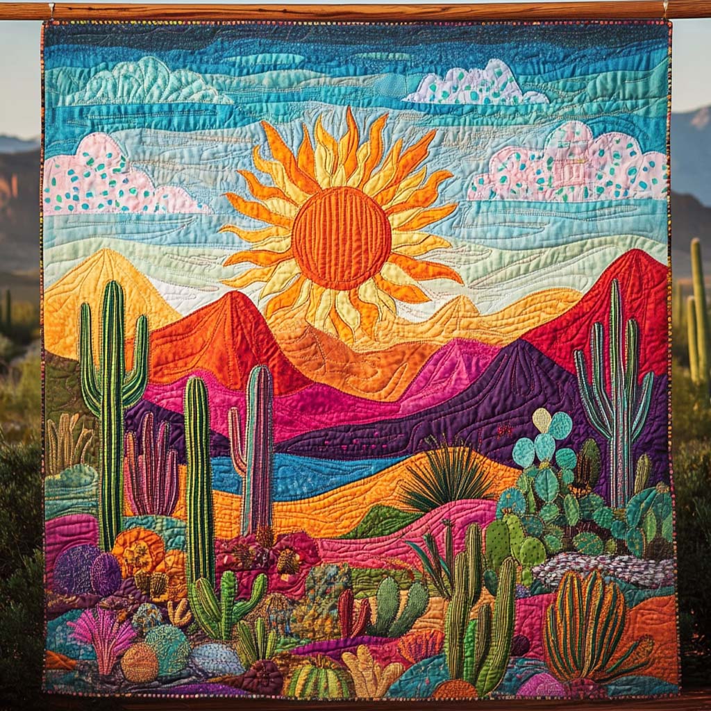 Cactus Glow Quilted Blanket Best Bedding Sets Best Gifts For Mom