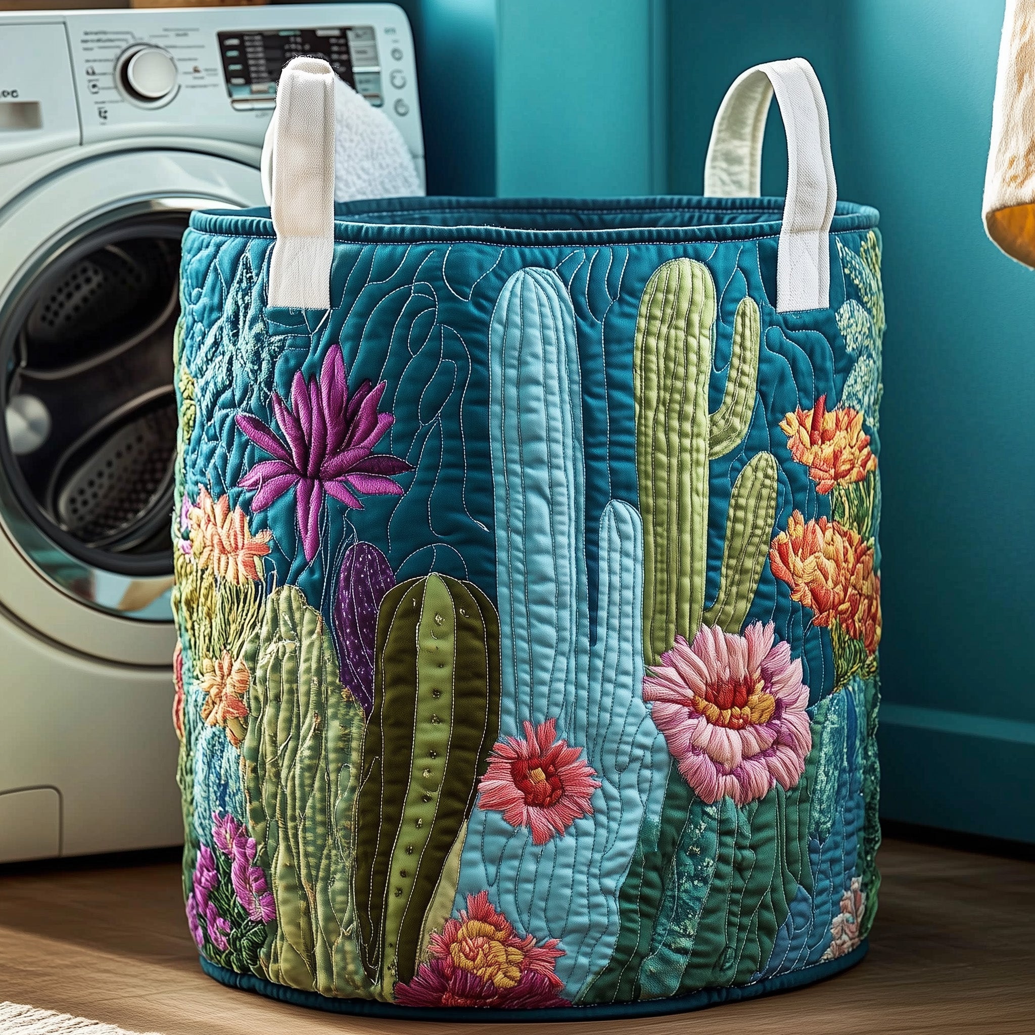 Cactus Haven Quilted Laundry Basket Lovely Cactus Present For Mom