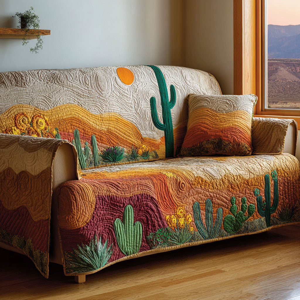 Cactus Spirit Quilted Sofa Cover Good Sofa Covers Cactus Themed Birthday Presents