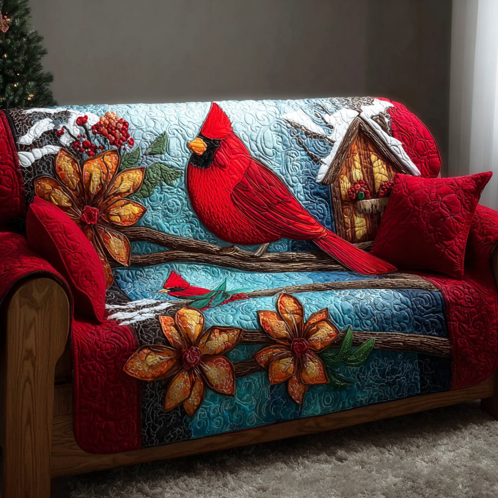 Cardinal Blessing Path Quilted Sofa Cover Sofa Cover Couch Family Ideas For Christmas Gifts