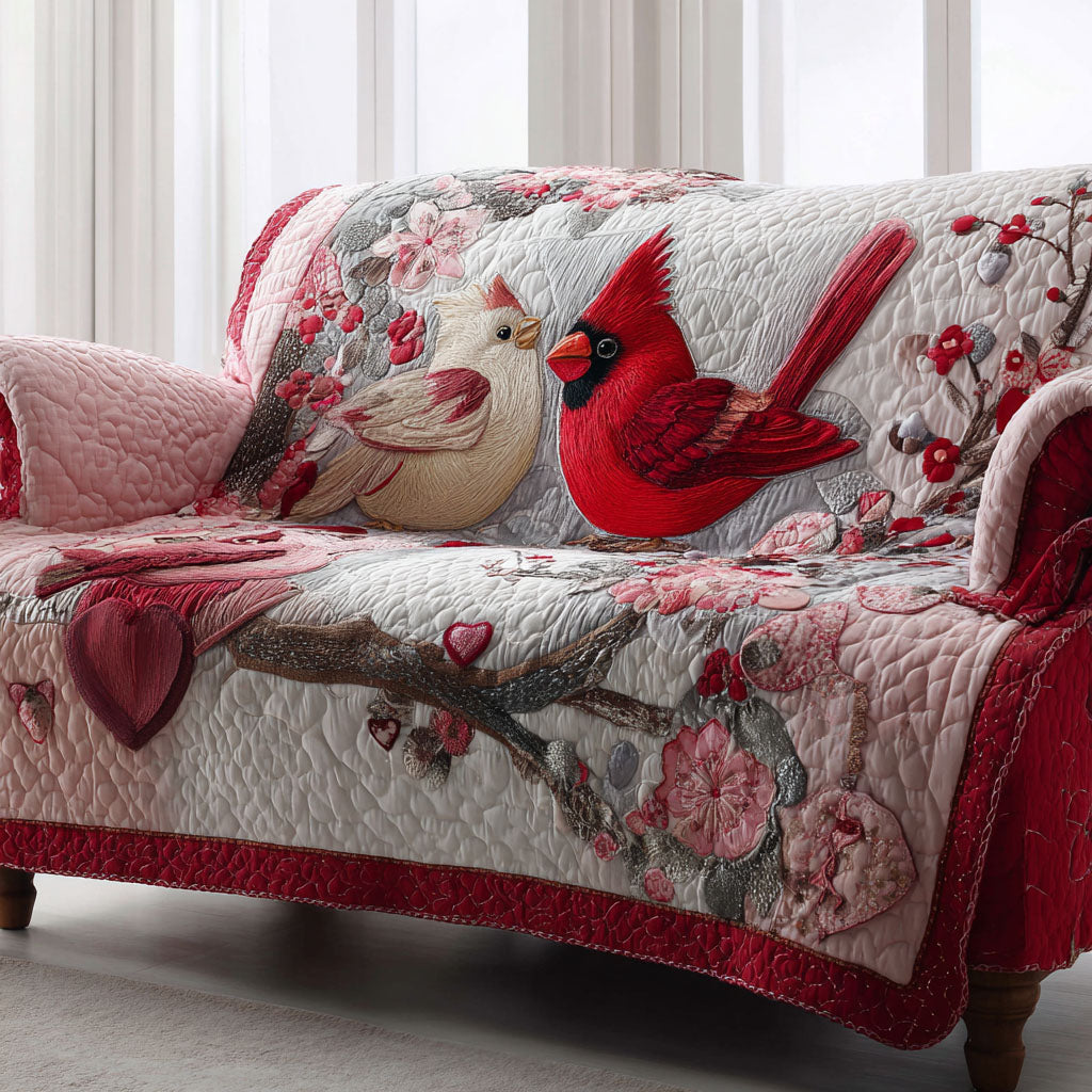 Cardinal Harmony Quilted Sofa Cover Living Room Decor Ideas Cardinal Bird Gifts