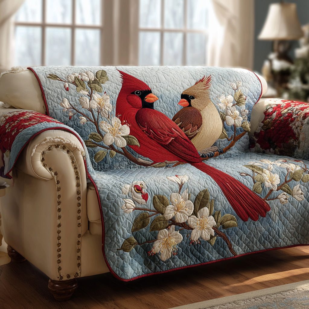 Cardinal Magnolia Muse Quilted Sofa Cover Best Couch Slipcovers Red Cardinal Gift Items