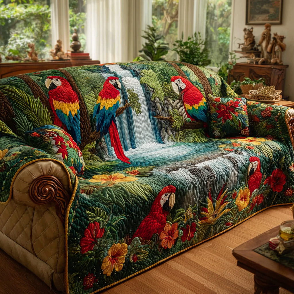 Cascade Parrot Eden Quilted Sofa Cover Home And Decor Parrot Gifts Online