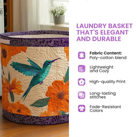 Cat And Books Quilted Laundry Basket Cat Lovers Hamper Basket Presents For Bookworm - Image 3