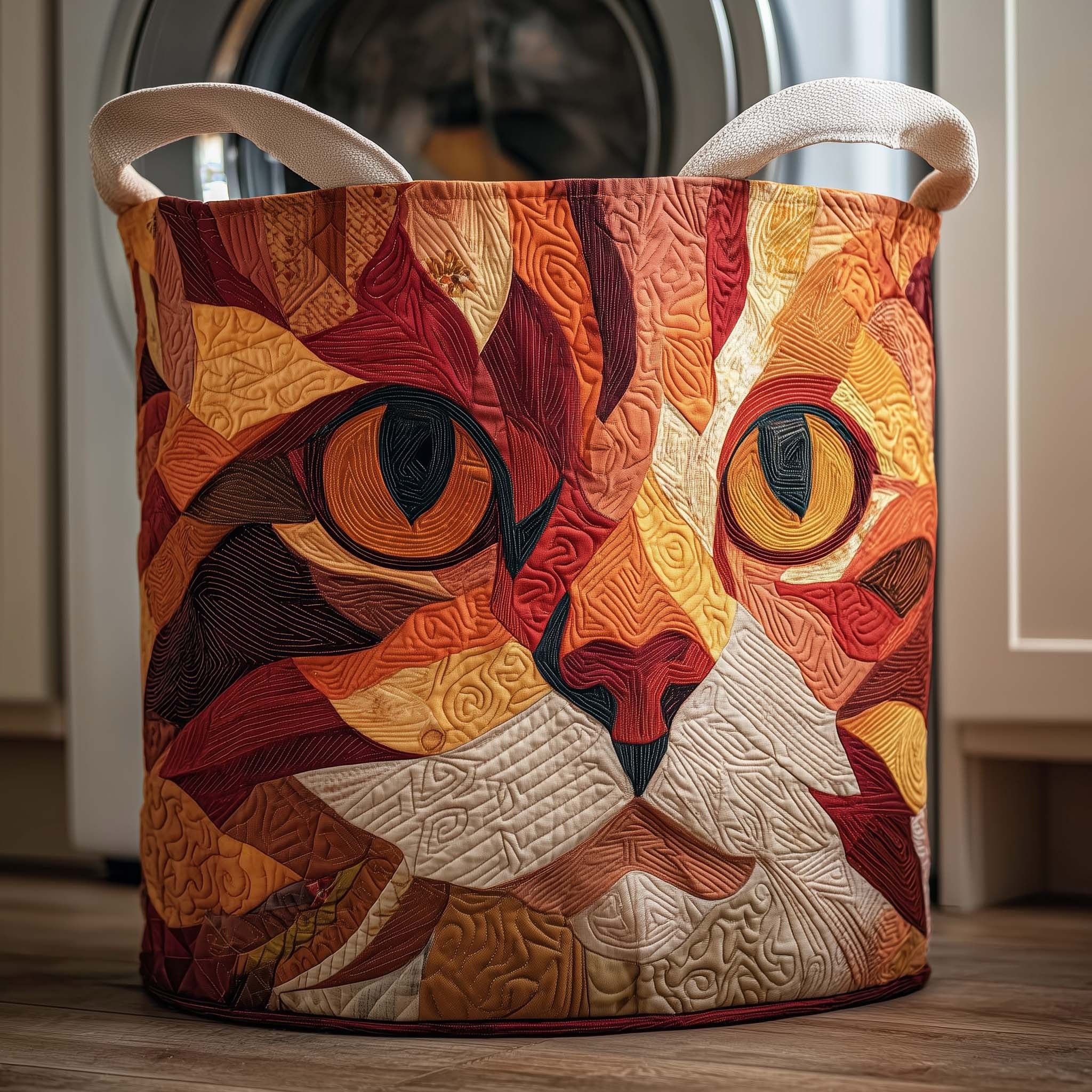 Cat Autumn Quilted Laundry Basket Cute Animal Laundry Hamper Gifts For Cat Lovers