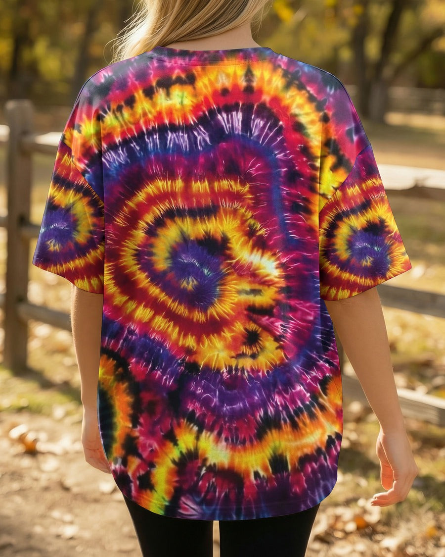 Cat Butt I Do What I Want Tie Dye Shirt Funny Hippie Apparel Gifts For Cat Lovers For Her - Image 2